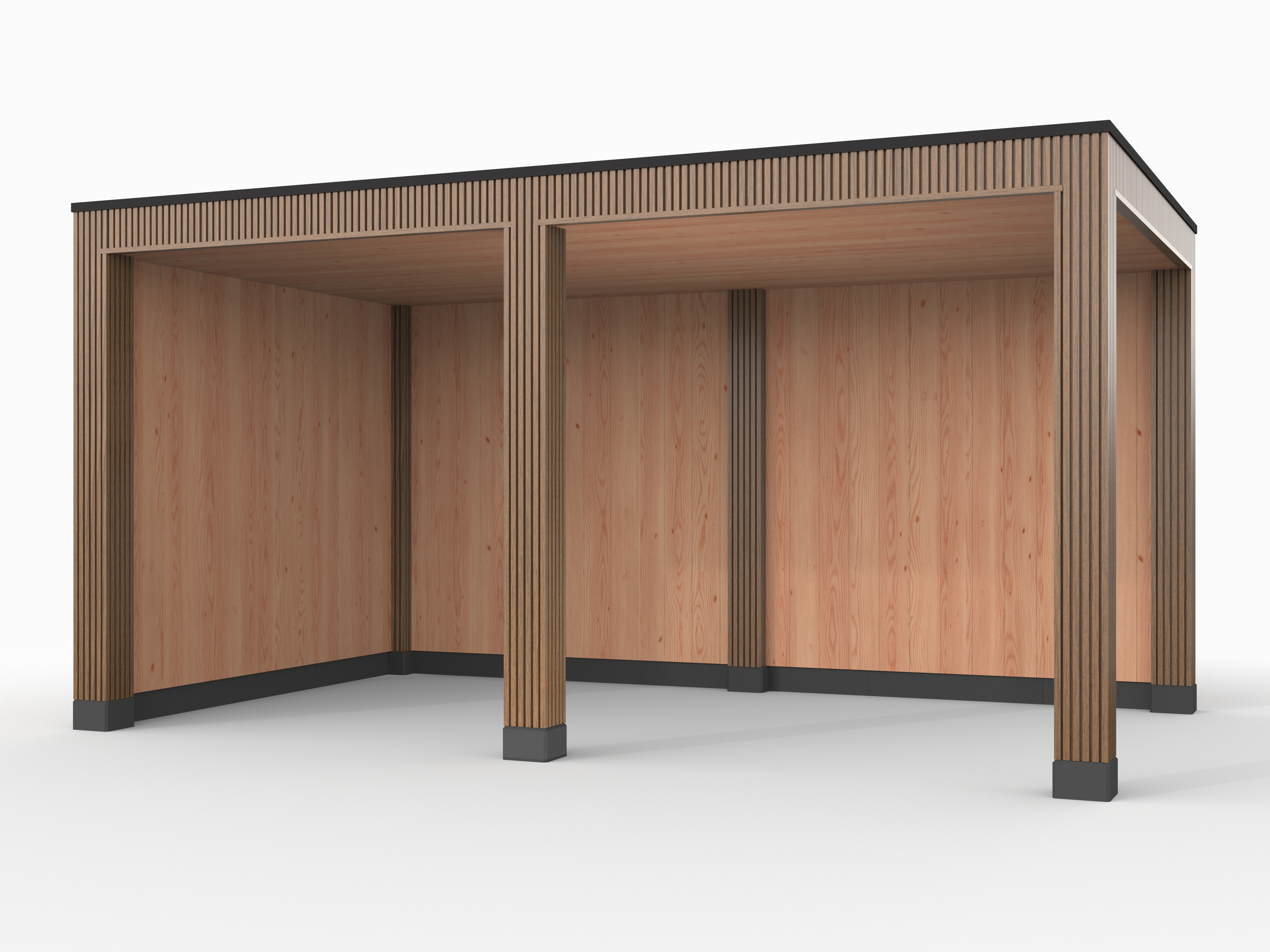 Douglas overkapping, 500 x 300, met achterwand en zijwand, Westwood Rhombus Teak - Afbeelding 1
